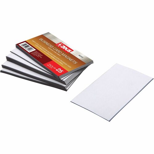 Business Card Magnets, Adhesive Back, 3"x2", White 25/PK