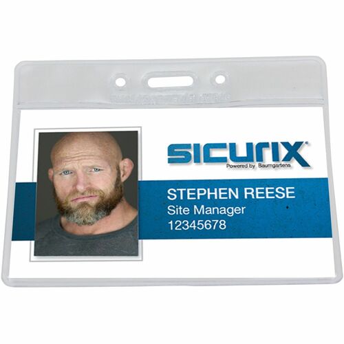ID Badge Holder, Horizontal, 2-1/2"x3-1/2", Clear 50/PK