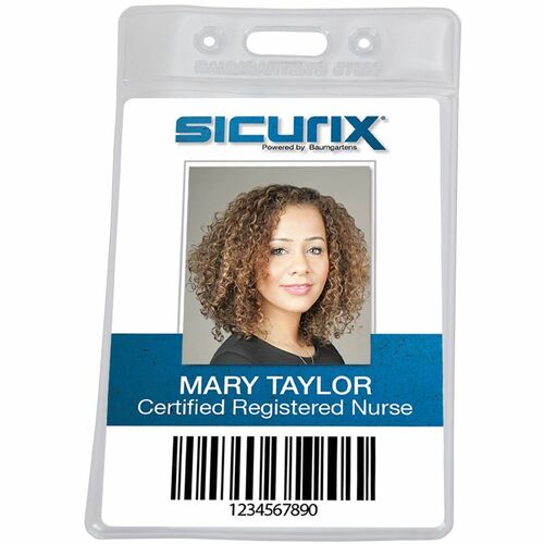 Vinyl Badge Holder, Vertical, 2-1/2"x3-1/2", Clear 50/PK
