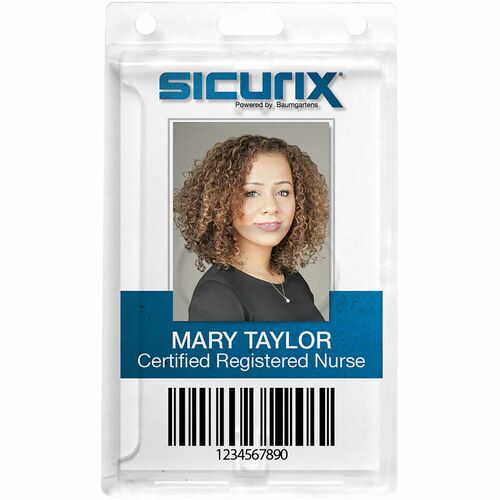 Rigid PC Badge Holder, Vertical, Clear 25/PK