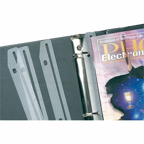 Catalog/Magazine Organizer Strips, 3 Ring, 11-5/8" L, Clear 12/PK