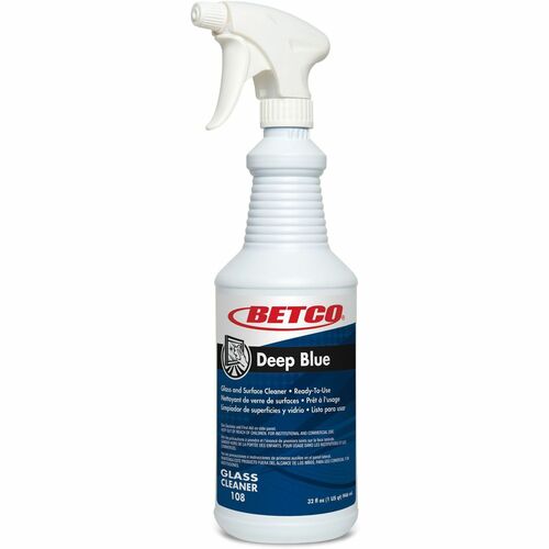 Cleaner, For Glass Surfaces, Ready to Use, 32 oz, Blue 12/CT