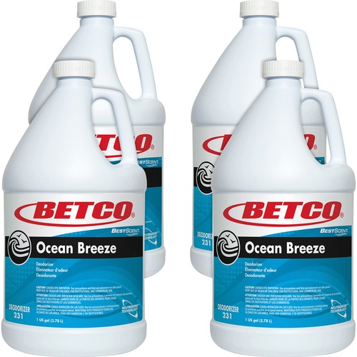 Deodorizer, Concentrated Liquid, Ocean Breeze, 1 Gallon, Turquoise 4/CT