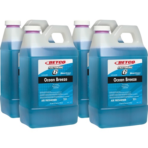Deodorizer, Conc, Fast Draw, Ocean Breeze, 2 L, Turquoise 4/CT