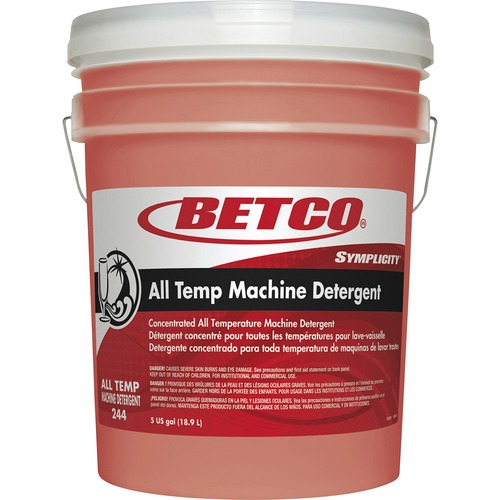 Detergent, Machine, Concentrated Liquid, All-Temp, 5 Gallon Pail, CL OE
