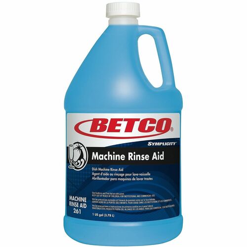 Rinse Aid, For Dishwashers, Low & High Temp, Concentrated, 4 Gal, Blue