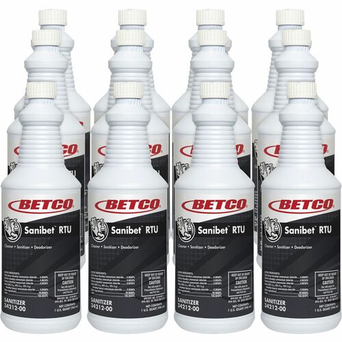 Cleaner/Sanitizer/Deodorizer, Ready-To-Use, Sanibet, 32oz, YW 12/CT