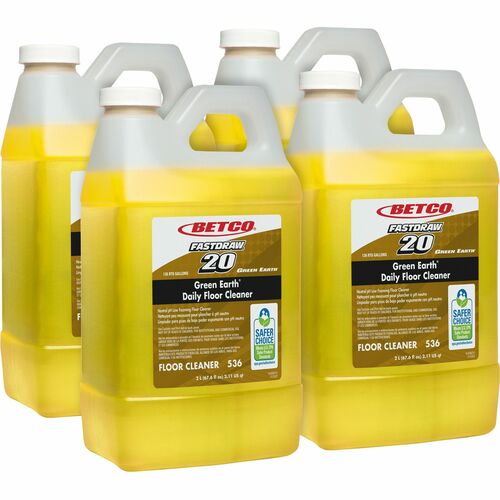 Floor Cleaner, Foaming, 1/2 Gal (2 Liter), Yellow 4/CT