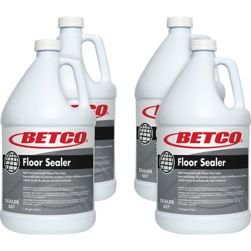 Floor Sealer, Acrylic Polymer, High Gloss, 1 Gal, Clear 4/CT