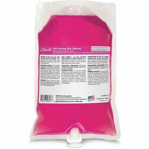 Hand Cleanser, Foaming, For Clario Dispensers, 1000ml, Pink 6/CT