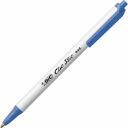 Pen, Clicstic, Blue Point, Retractable, Medium, Blue 12/DZ