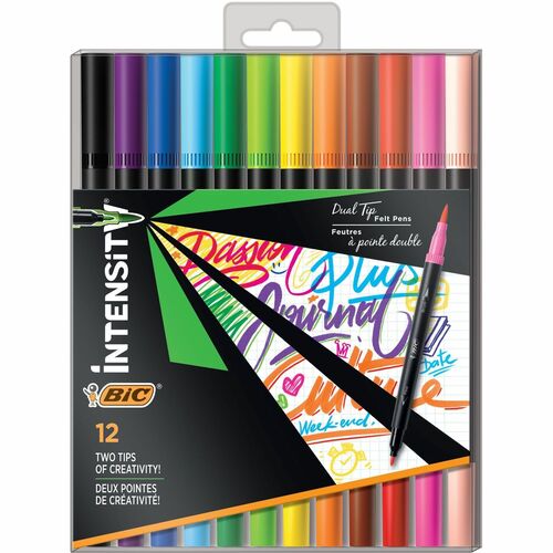 Markers, Fineliner 2N1 Dual 12/PK