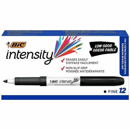 Marker, Dry Erase, Grip, Black 12/DZ