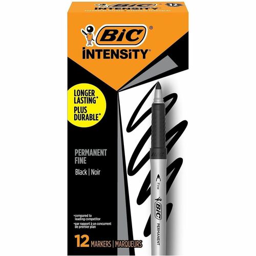 Marker, Permanent, Grip, Fine, Black 12/DZ