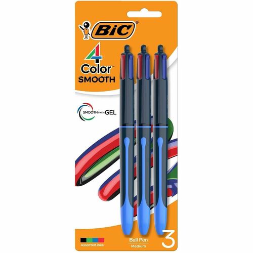Pen, Retract, 4 Color, 1 Millimeter 3/PK