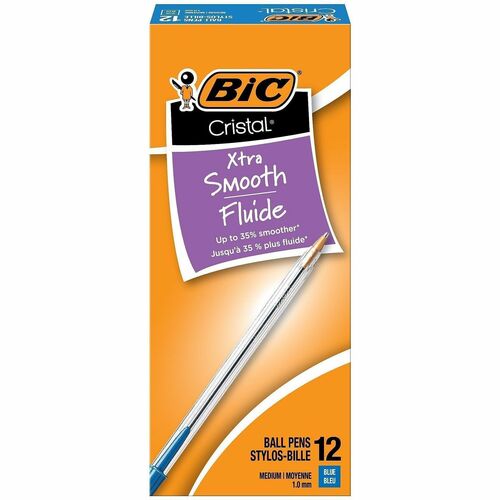 Pen, Cristal, Stick, Ballpoint, Medium, Blue 12/DZ