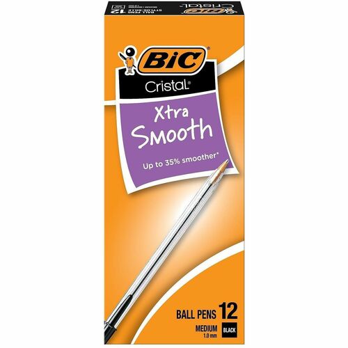Pen, Cristal, Stick, Ballpoint, Medium, Black 12/DZ