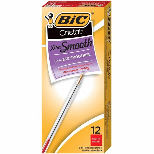 Pen, Cristal, Stick, Ballpoint, Medium, Red 12/DZ