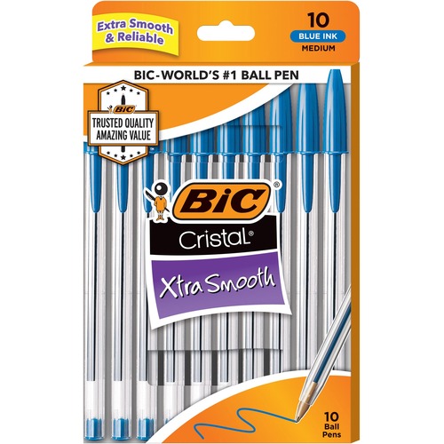 Pen, Crystal, Blue Point, Medium, Be 10/PK