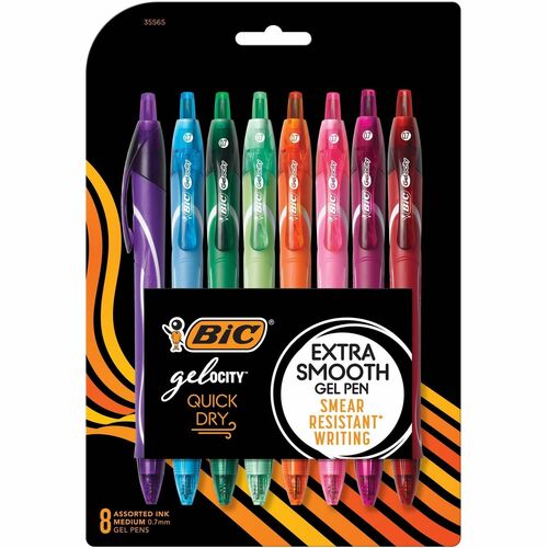 Pens, Gel, Medium, 0.7 Millimeter, Assorted 8/PK