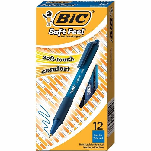 Pen, Soft Feel, Ballpoint, Retractable, Medium, Beige 12/DZ