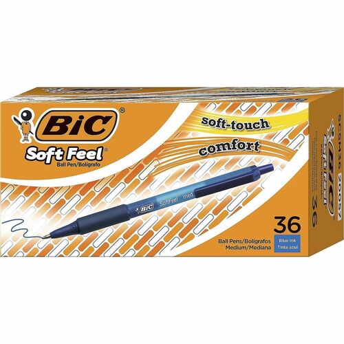 Pen, Soft Feel, Ballpoint Pen, Medium, Blue, 36 Count 36/BX
