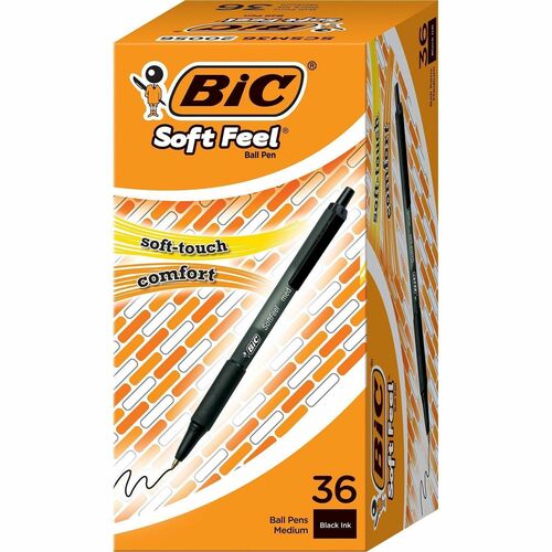 Pen, Soft Feel, Ballpoint, Medium, Black 36/BX