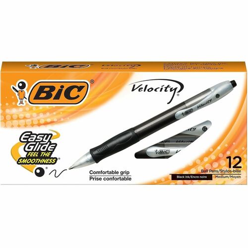 Pen, Velocity, Ballpoint, Retractable, Medium, Black 12/DZ