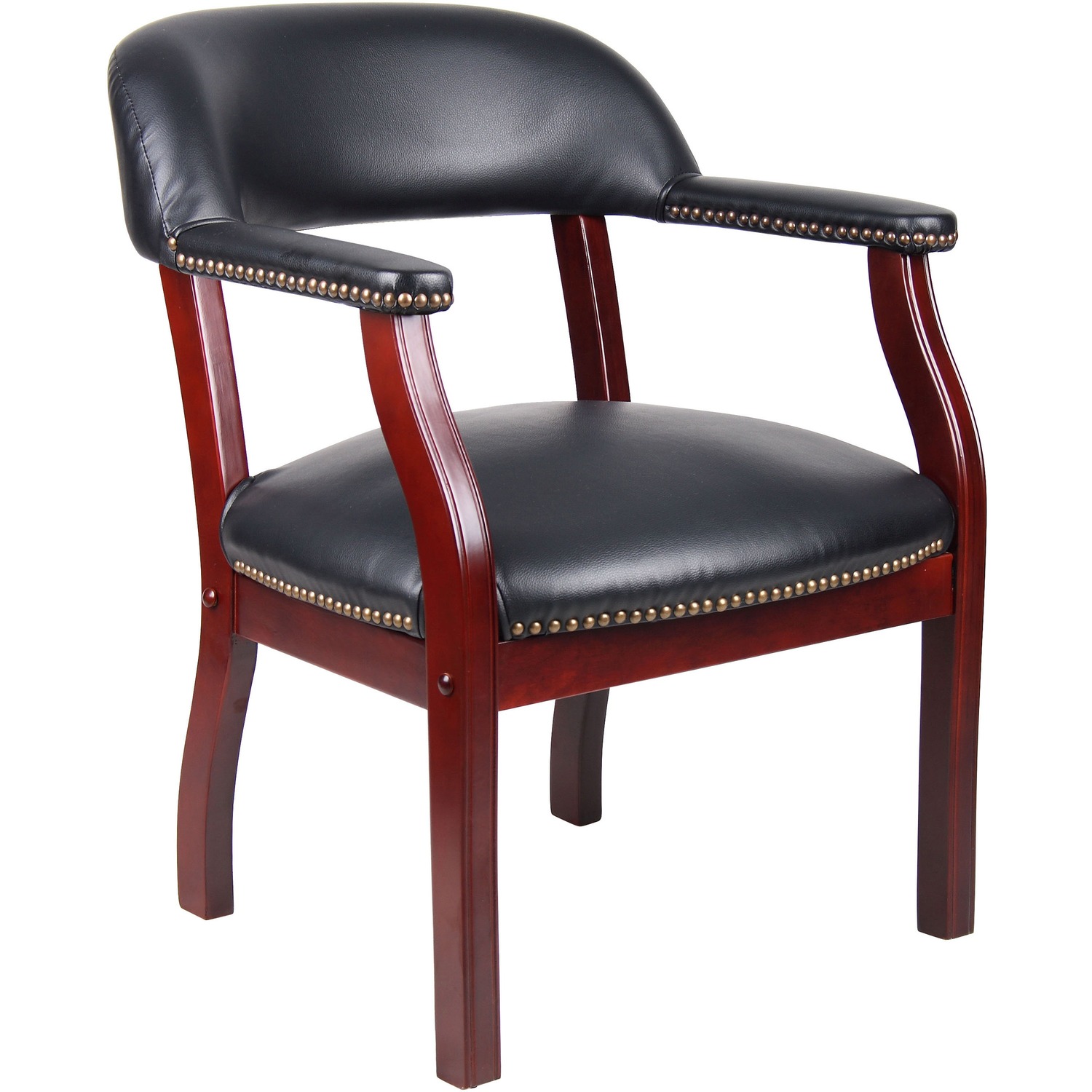 Chair, Traditional, Guest, Vinyl, Black