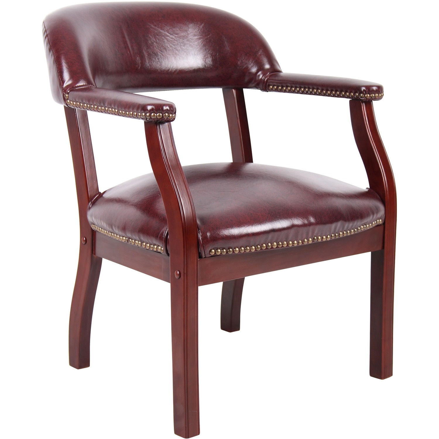 Chair, With Arms, Nailhead Trim, Vinyl, 24" x 26" x 31", BY