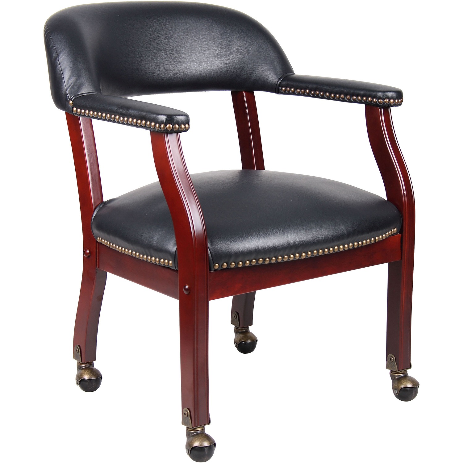 Chair, Traditional, Guest, Vinyl, Black