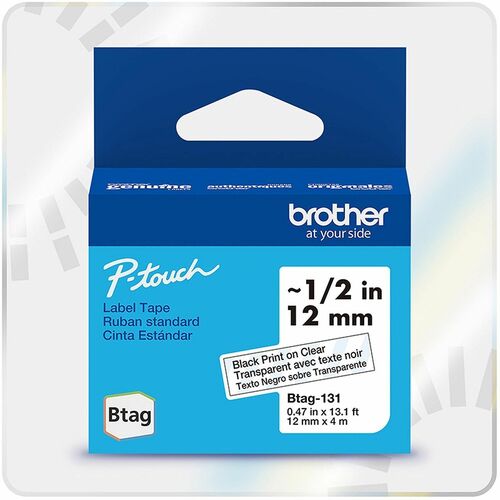 Tape, Label, Btag, Black On Clear