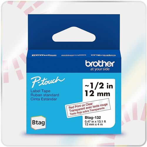 Tape, Label, Btag, Red on Clear