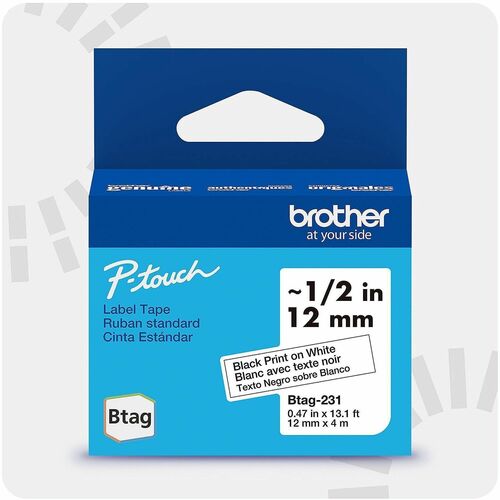 Tape, Label, Btag, Black on White