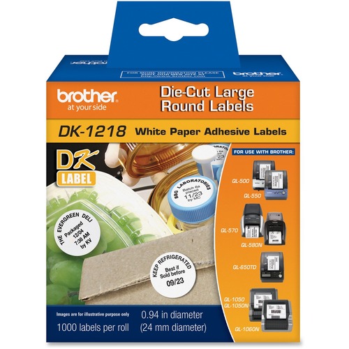 Label, Round Paper, 1", White