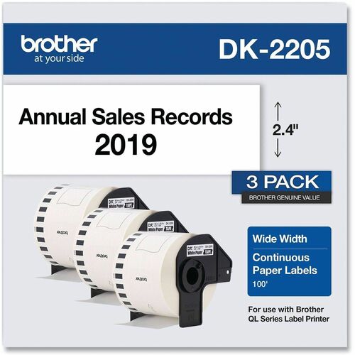 Label, 2.4" X 100' 3/PK