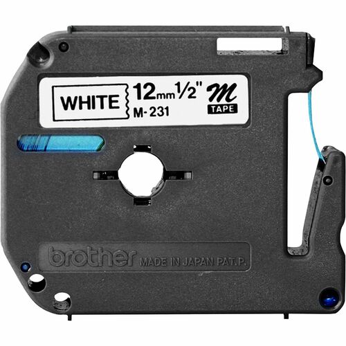 Tape, Label, 1/2", Black/White