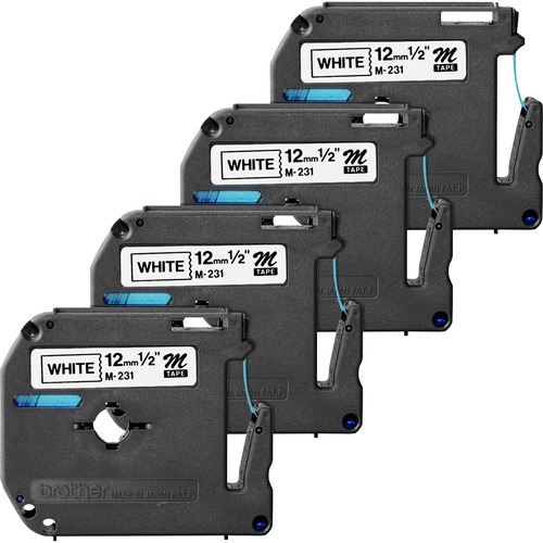 Tape, Label, 1/2", Black/White 4/BD