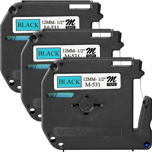 Tape, Labeling, 1/2", Black/Beige 3/BD