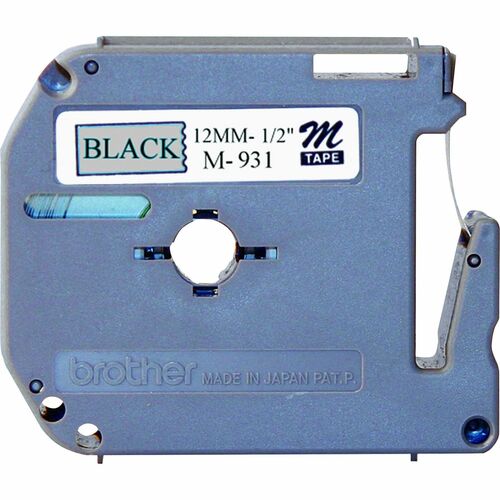 Tape, Label, 1/2", Black/Silver