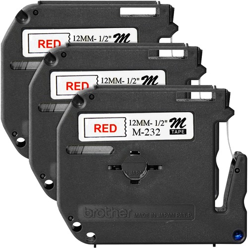 Tape, Label, 1/2", Red/White 3/BD