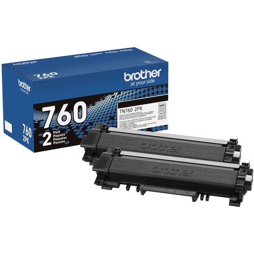 Cartridge, TN760, Black 2/BX