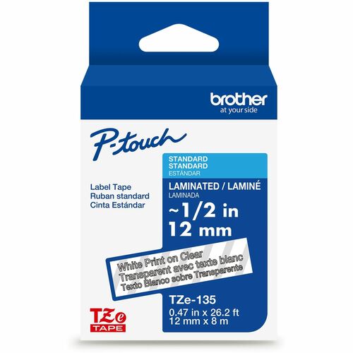 Cartridge, Tape, 1/2", White/Clear