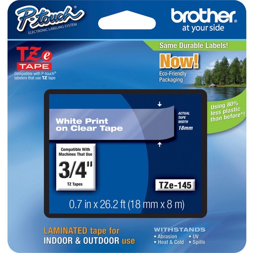 Cartridge, Tape, 3/4", White/Clear
