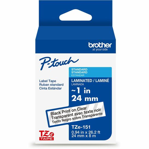 Cartridge, Tape, 1", Black/Clear