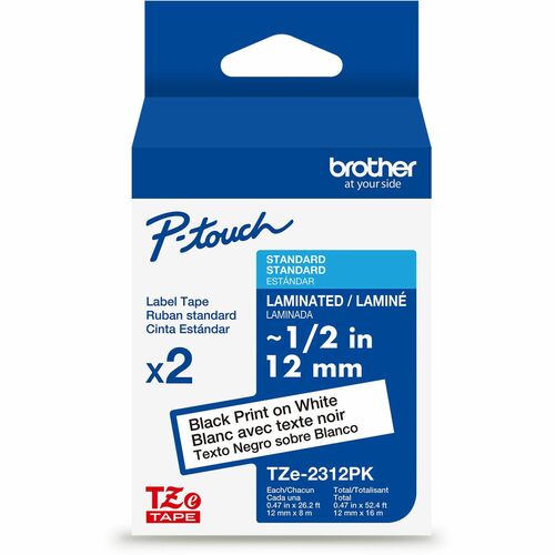 Cartridge, Tape, Black on White 2/PK