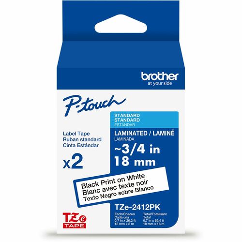 Cartridge, Tape, Black on White, 2 2/PK
