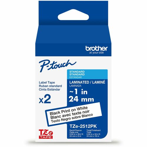Cartridge, Tape, Black on White, 2 2/PK