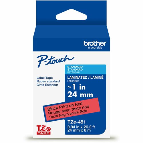 Tape, Label, 1", Black/Red