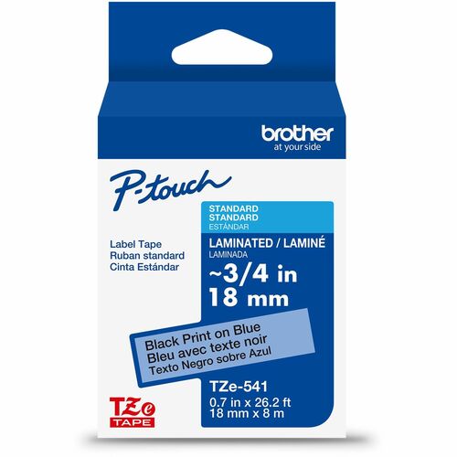 Tape, Label, 3/4", Black/Blue